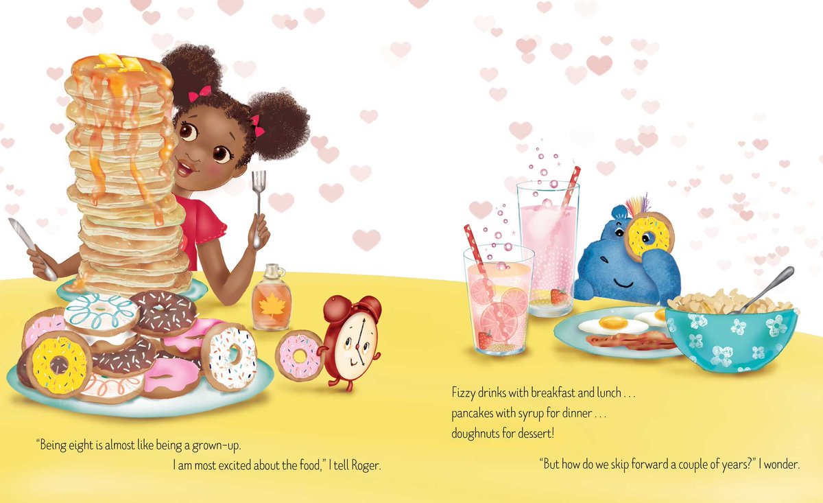 In #StellaandRogerCantWaittoGrowUp, Stella can’t wait to turn seven! She and her best friend, Roger, agree seven-year-olds get to have much more fun. But the more grown-up you are, the more you can do, so maybe Stella will skip seven altogether and go straight to eight years old!