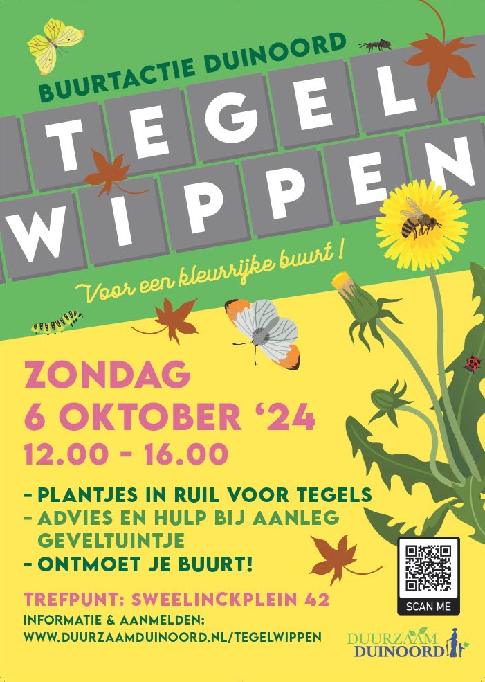 Join us on October 6 for a tile swap and get free plants! 🍀 Did you know autumn is the perfect time to prepare your (facade) garden? Sign up, and let's green up our neighborhood together! duurzaamduinoord.nl/en/tegelwippen #tegelwippen #duinoord