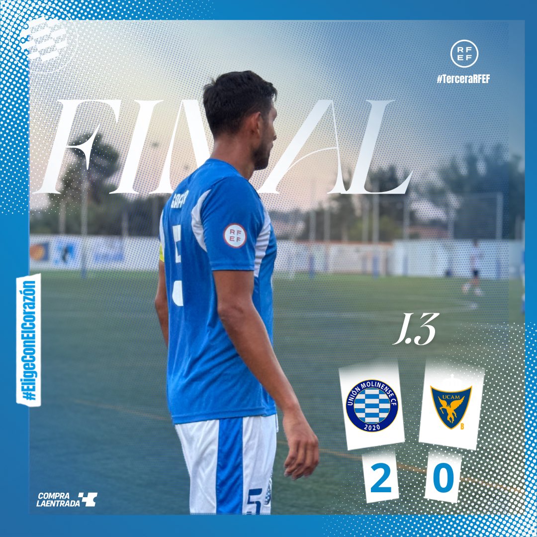90’| Final en el Estadio Sánchez Cánovas.

Victoria en un partido muy completo de todo el equipo, que volvió a demostrar su gran conexión y ambición.

Valió el doblete del killer Samu. 

#UniónMolinenseCF 2-0 <a href="/UCAMMurciaCF/">UCAM Murcia CF</a> B

#MolinenseUCAMB | #EligeConElCorazón💙