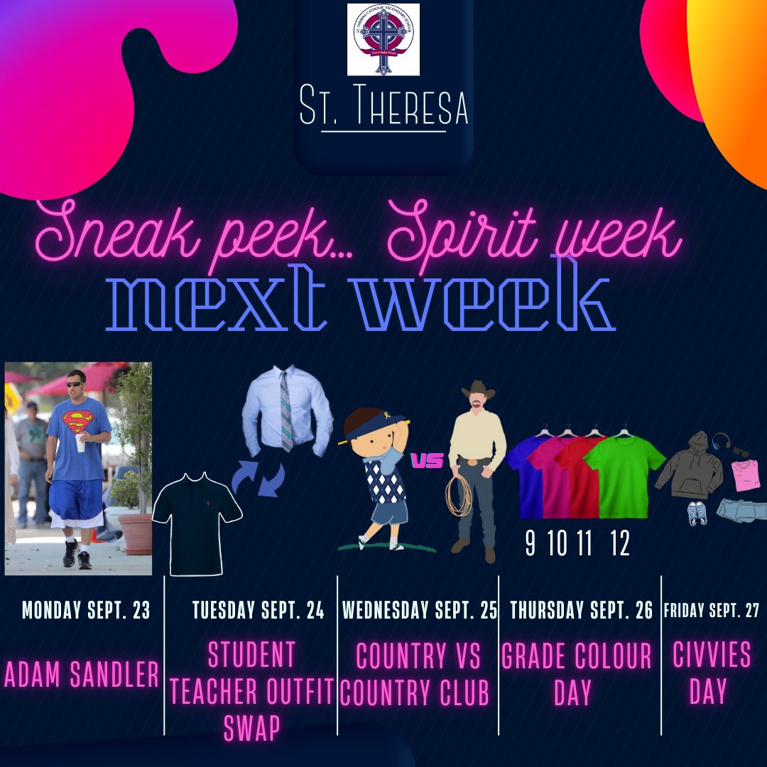 🚨 Reminder Titans!! 🚨

The first spirit week of the school year starts tomorrow!! (Monday) 

Get ready to bring your school spirit!!