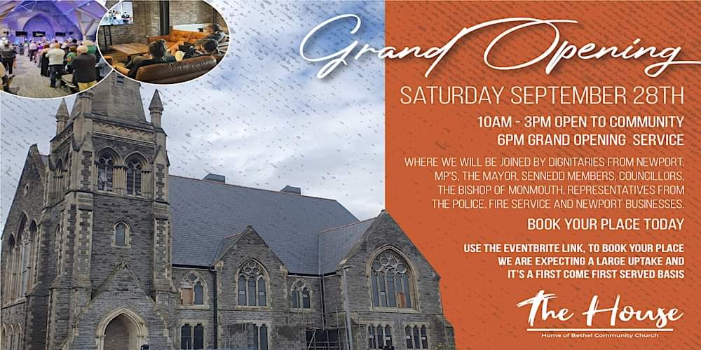 Bethel Community Church has an open day next Saturday following it's reopening following the fire of 6 years ago. Pop in for a tour and bring your family too.
