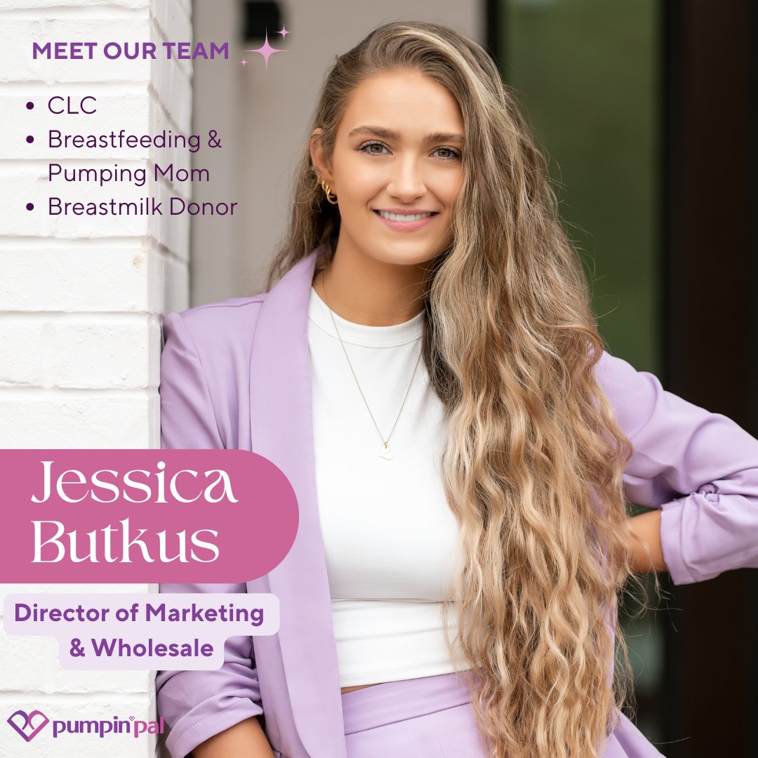 PumpinPal's tweet photo. Meet our team (part 2!) Jessica is our Director of Marketing &amp; Wholesale as well as a CLC as of January of this year, a breastfeeding and pumping mom of 2 years with another baby on the way, and also has been able to donate her extra breastmilk to moms and babies in need. https://t.co/Eq2DbNVgfl