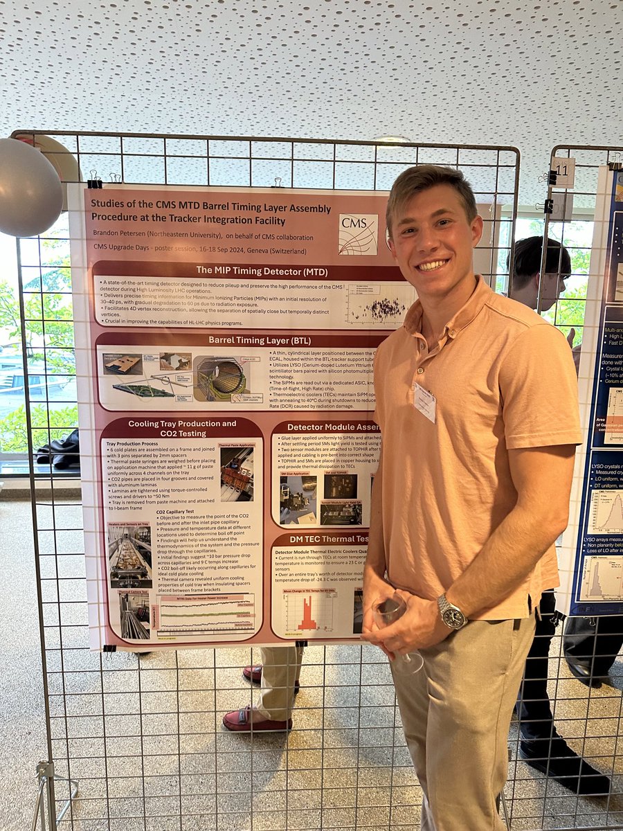My undergraduate coop students presenting their work on CMS ECAL (Brian Jiang) &amp; the new precision timing detector (Brandon Petersen) at the CMS Upgrade Days poster session! <a href="/CMSExperiment/">CMS Experiment CERN</a> #HL-LHC