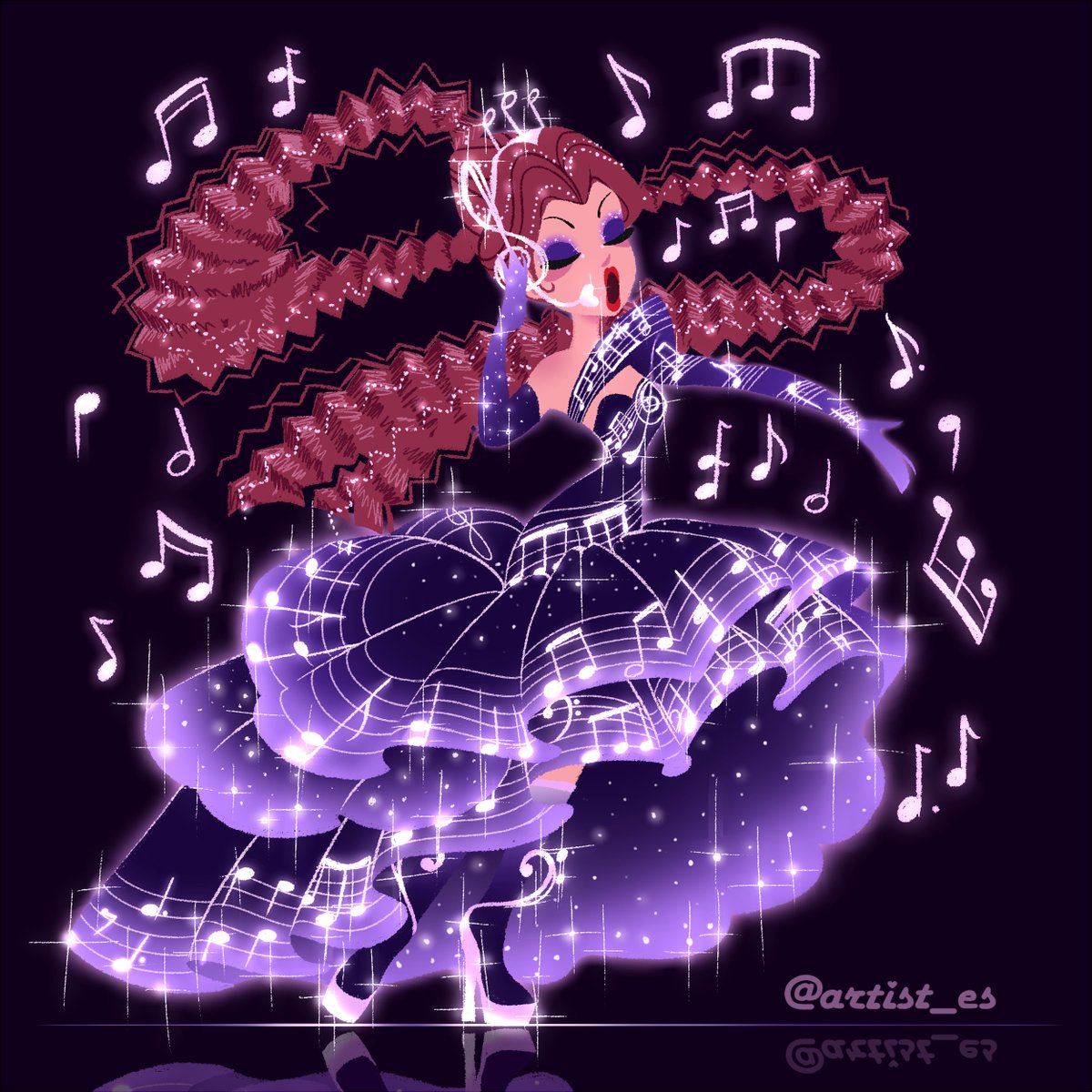 artist_es's tweet photo. i made the notes come out from where her heart is as of its the music from her heart🥺🩷 https://t.co/fPn4N9Bziw