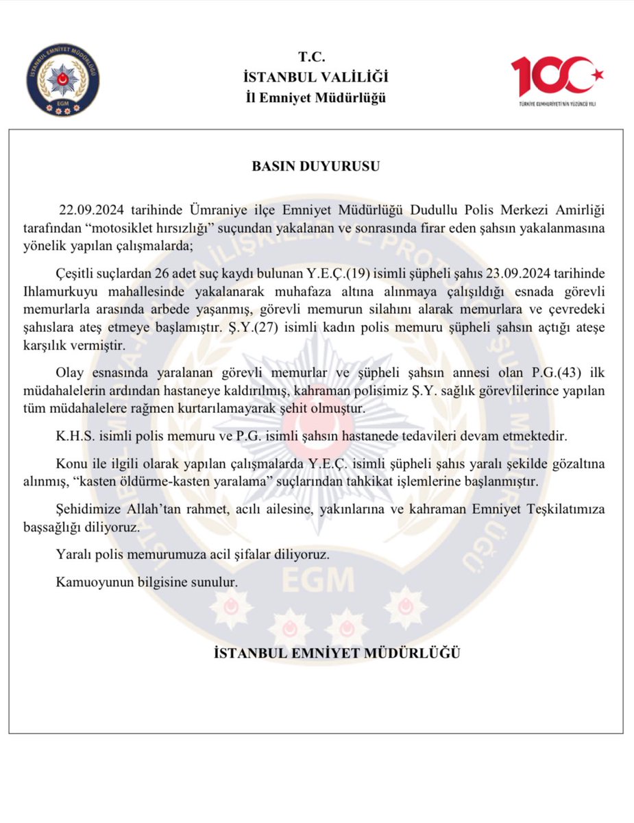 İstanbul Emniyet Müdürlüğü (@istanbul_egm) on Twitter photo 