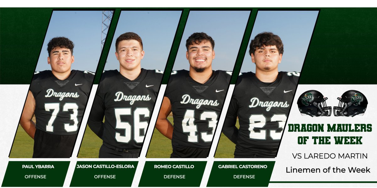 Southwest Dragons Football (@swdragonsfb) on Twitter photo Back 2 Back trips to Laredo โ
Another W, 45-0 over the Martin Tigers โ
Players of The Game and Maulers of The Week! โ
4-0โ
๐ค๐ค
<a href="/AazeryuanVoss11/">Aazeryuan โZโ Voss</a>
<a href="/JahMCMills/">Jah Mills 4โญ๏ธRB</a>
<a href="/aj_franco10/">Aj Franco</a>
<a href="/RomeoCastillo40/">Romeo Castillo</a>
<a href="/cmmilligan7942/">Charles Milligan</a>
<a href="/Quintanilla_33/">Tristin Quintanilla</a>
<a href="/Angel_ER7/">Angel Rodriguez</a>
<a href="/tyson_deen/">Tyson Deen</a>
#AAAO
#WeAreSW Back 2 Back trips to Laredo โ
Another W, 45-0 over the Martin Tigers โ
Players of The Game and Maulers of The Week! โ
4-0โ
๐ค๐ค
<a href="/AazeryuanVoss11/">Aazeryuan โZโ Voss</a>
<a href="/JahMCMills/">Jah Mills 4โญ๏ธRB</a>
<a href="/aj_franco10/">Aj Franco</a>
<a href="/RomeoCastillo40/">Romeo Castillo</a>
<a href="/cmmilligan7942/">Charles Milligan</a>
<a href="/Quintanilla_33/">Tristin Quintanilla</a>
<a href="/Angel_ER7/">Angel Rodriguez</a>
<a href="/tyson_deen/">Tyson Deen</a>
#AAAO
#WeAreSW