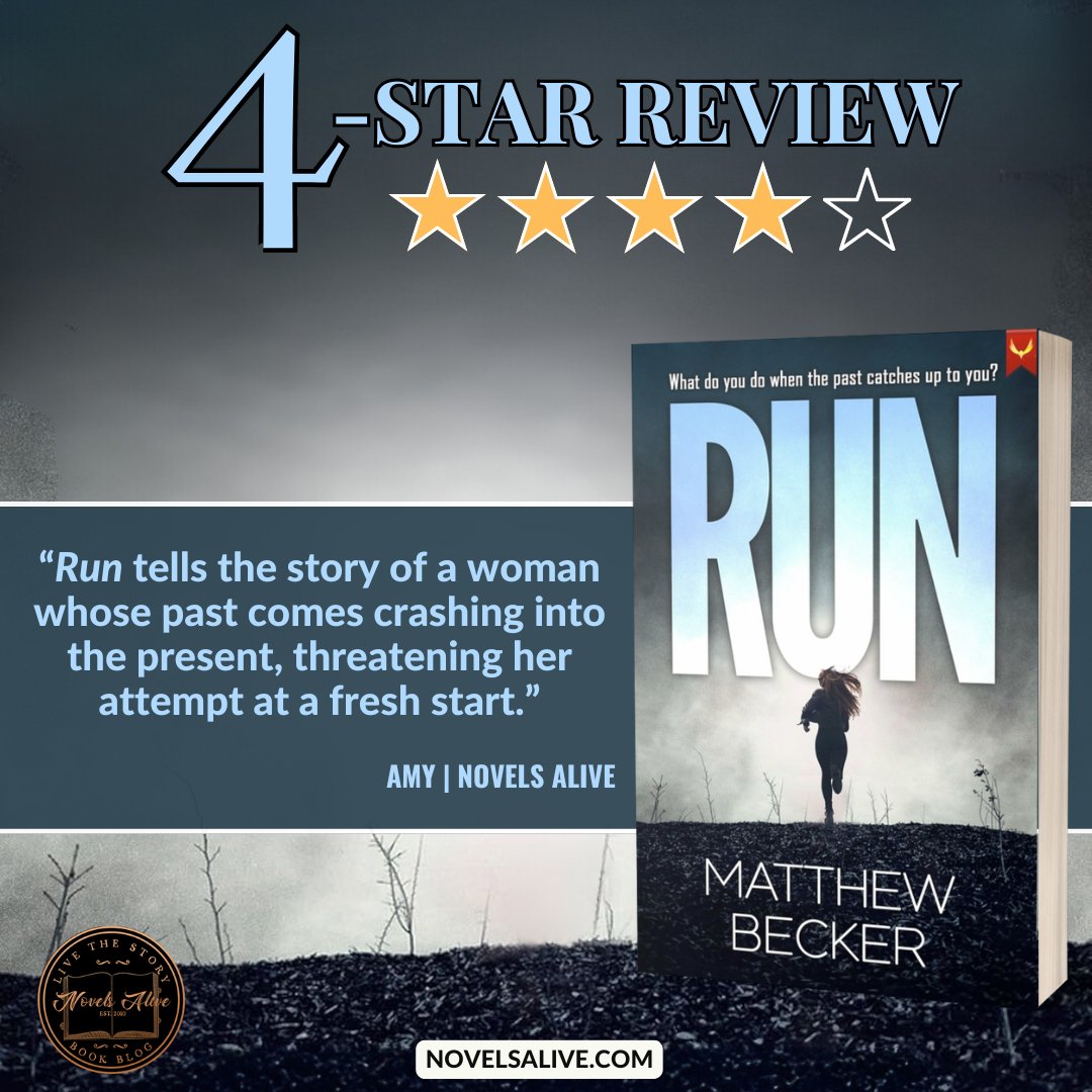 NovelsAlive's tweet photo. 4-STAR REVIEW⭐️⭐️⭐️⭐️: RUN by Matthew Becker @MattBeckerBooks 

👉RUN tells the story of a woman whose past comes crashing into the present, threatening her attempt at a fresh start. https://t.co/Fpz8ATPJyj #bookreview #domesticthriller #thriller #suspense #books #book #reading https://t.co/OApoT3dhVB