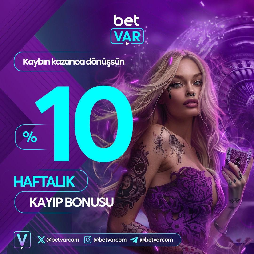 ⚡️ Haftalık %10 Kayıp Bonusu VAR , Kaybetmek Yok ! 

⭐️Her Hafta %10 Kayıp Bonusunu Almayı Unutma ! 

✨ Hemen Bonusunu Al, Kazanmaya Başla !

✔️Kazancın Tek Adresi #BetVar

📱Kazanmak İçin Hemen Tıkla ; t2m.io/betvargiris