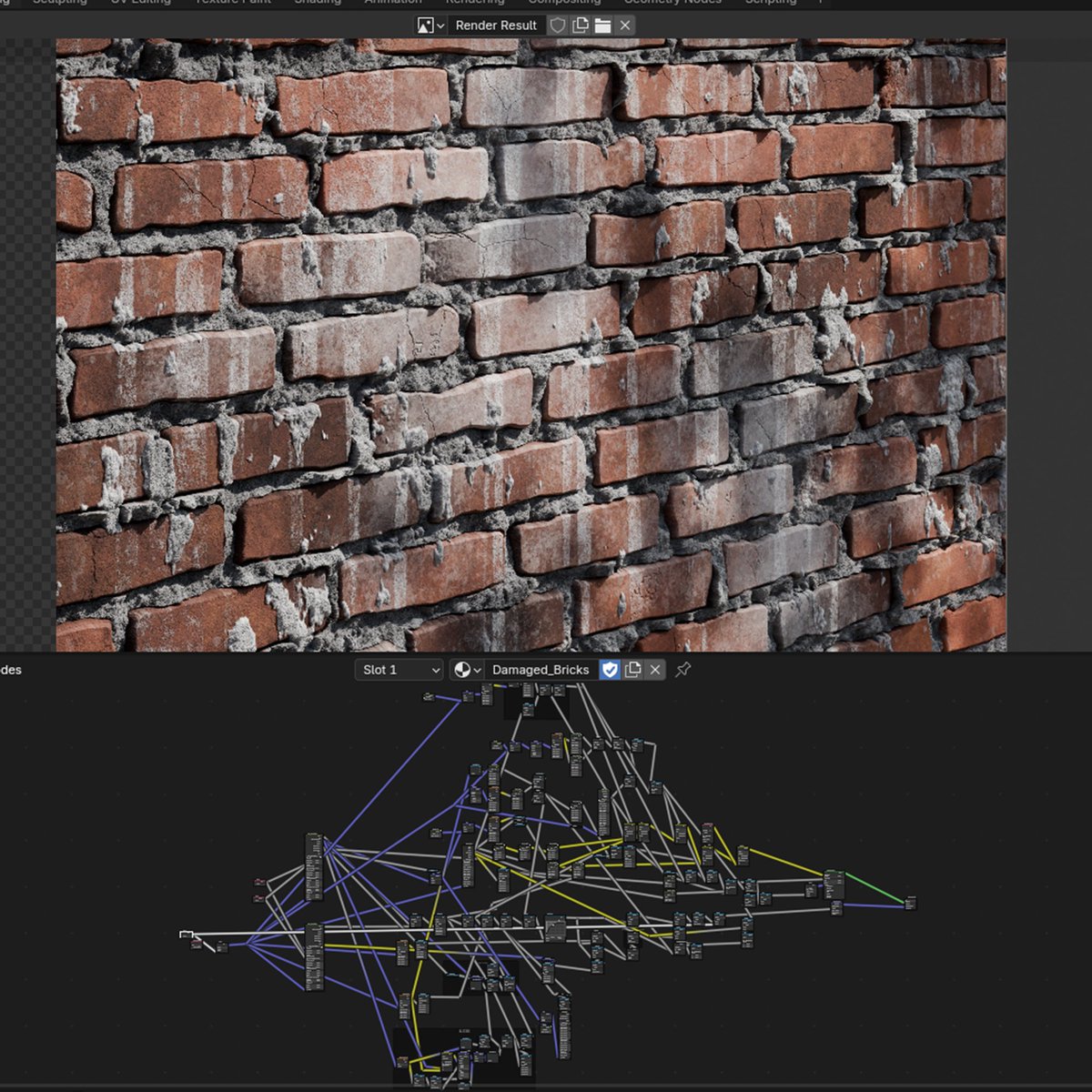 alberrvfx's tweet image. How it started vs How is it going
Procedural Damaged Brick Wall material for #MateriPro

#b3d #proceduralmaterial #material #brick #nodes