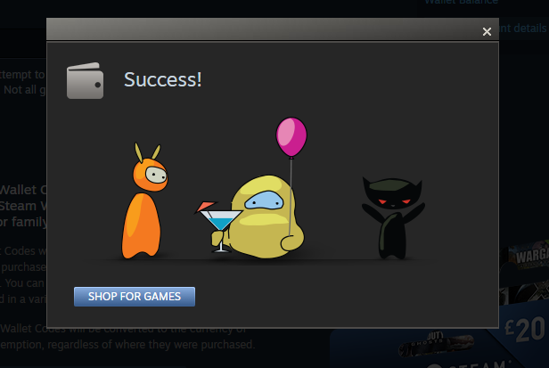 Steam has changed so much over the years but whenever you redeem a Steam gift card you still get this popup with their old mascots.