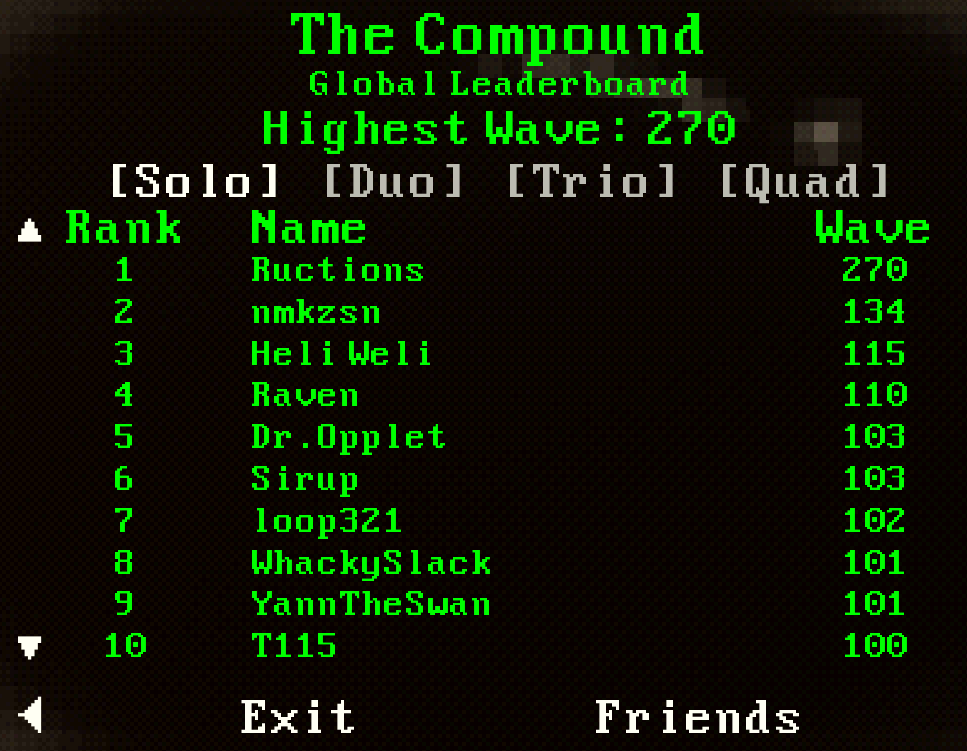 The Top 10 #NastyZombies scores are now wave 100+