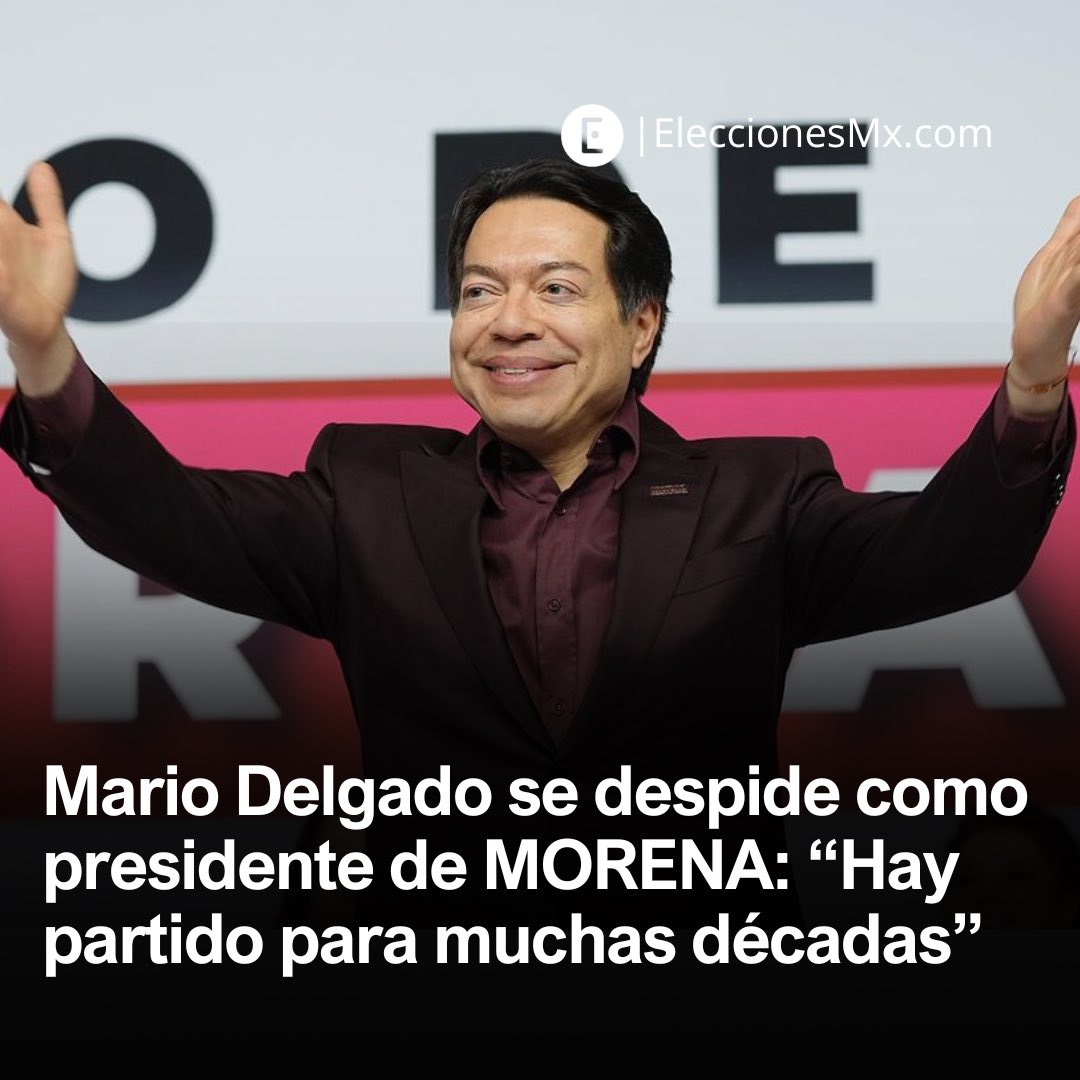 #ÚltimaHora | Cambio de Dirigencia Nacional de <a href="/PartidoMorenaMx/">Morena</a> 

El presidente nacional de Morena, <a href="/mario_delgado/">Mario Delgado</a>, concluyó su mandato con la certeza de que el partido tiene un futuro sólido durante el VII Congreso Nacional Extraordinario.