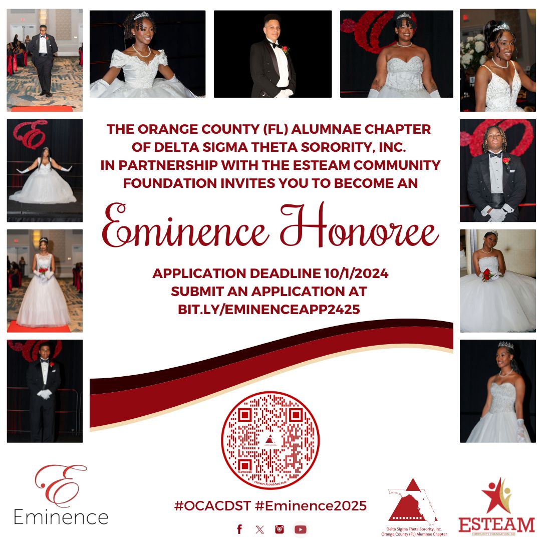 Calling high school juniors and seniors! In partnership with the Esteam Community Foundation, we are accepting applications for 2025 Eminence Honorees! Participants will gain access to professional mentoring and master social skills while earning funds for their future education!