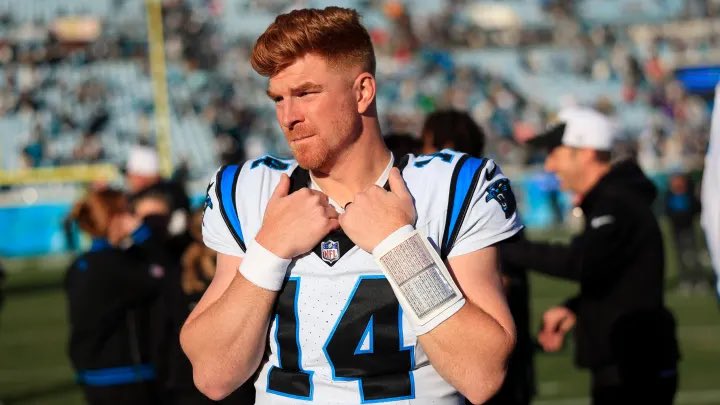 KPP_Panthers's tweet photo. National media is going to have to walk back basically EVERYTHING they were saying this last week about the #Panthers decision to play Andy Dalton. https://t.co/0OR2Rawmxu