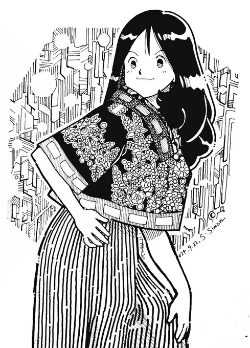 おはようございます。朝の再掲のお時間です。
どこかの民族衣装を描こうとして、なんだかよく分からなくなった国籍不明な1枚です。
まあこれはこれで😊

本日も良い1日を! 