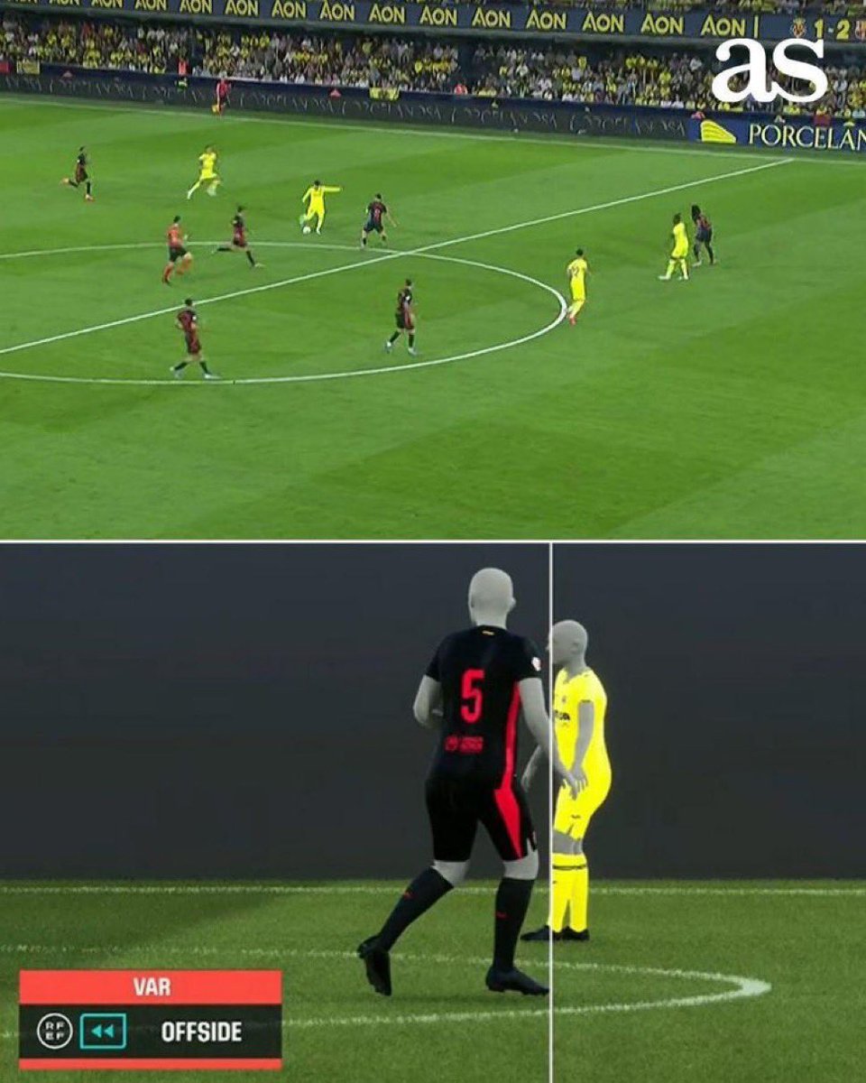 Éste era el empate del Villarreal…, pero eligieron la imagen que les convenía. Antes que lance el pase …👇