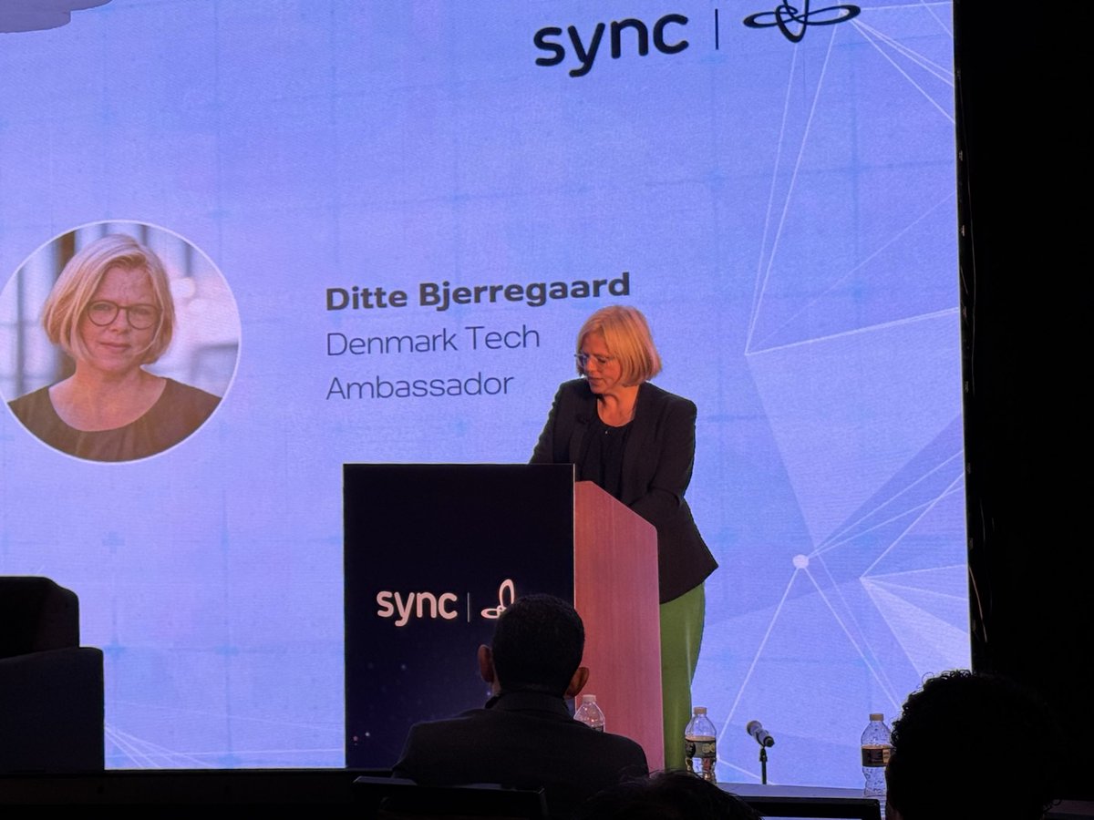 📸 from keynote by 🇩🇰 Acting Tech Ambassador at the <a href="/SyncIthra/">SYNC</a> Global Forum on Humane AI &amp; Digital Wellbeing. 🔑 point: The GDC provides us with a roadmap, but only through global collaboration can we turn principles into practice, and practice into progress #UNGA79