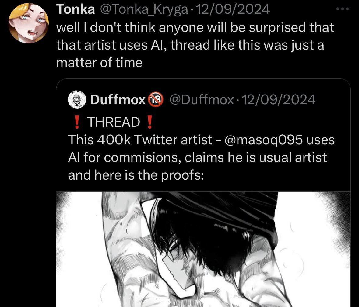 masoq095's tweet photo. Honestly this week has been pretty stressful, with so many big artists being so quick to dogpile me but being radio silent now that the AI thread has been deleted
Hopefully this doesnt happen to other artists and people can use this as a learning experience
Thank u for ur support https://t.co/ivOO8IYojT