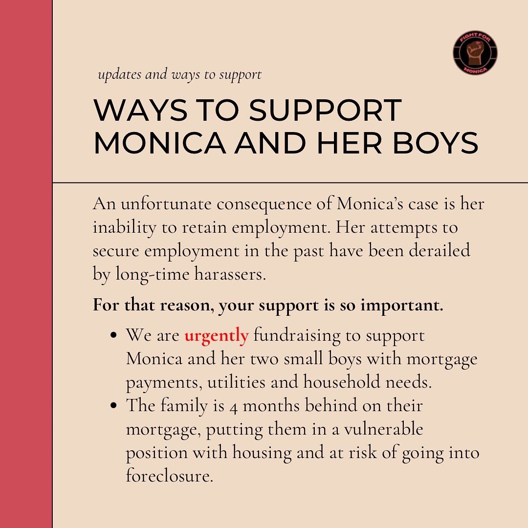FightForMonica's tweet photo. Your donation will help the family get up to date with mortgage payments and prevent loss of housing. 

Thank you in advance for your support 💜

2/2 https://t.co/TwTCRAieMt