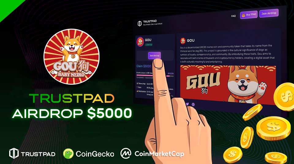 Since launch, GOU has earned:
8.23$ million ! 

We have decided to distribute 20% of this amount among our holders via the TRUSTPAD platform!

If you are a $GOU holder, congratulations! You are eligible.

To receive the distribution👉 linktr.ee/GouOnETH