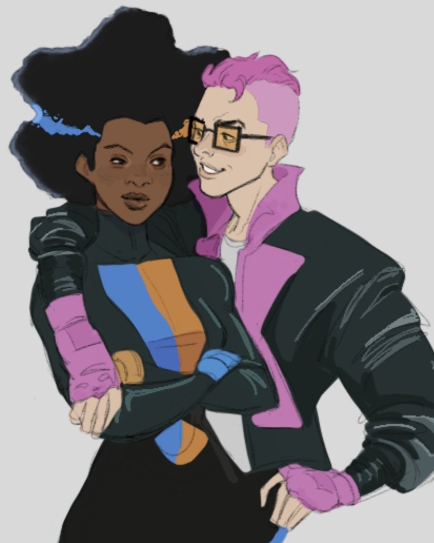 diinech's tweet image. I legit screamed into my pillow when this was sent to me.... I yapped like a maniac and the talented @possible_dilemm 🤍 delivered some Quentin Quire [ Kid Omega ] and Idie Okonkwo [ Oya | Temper ] #xspoilers #xmenfanart

Maybe they'll finally eat some sushi.🤍
 @jedmackay