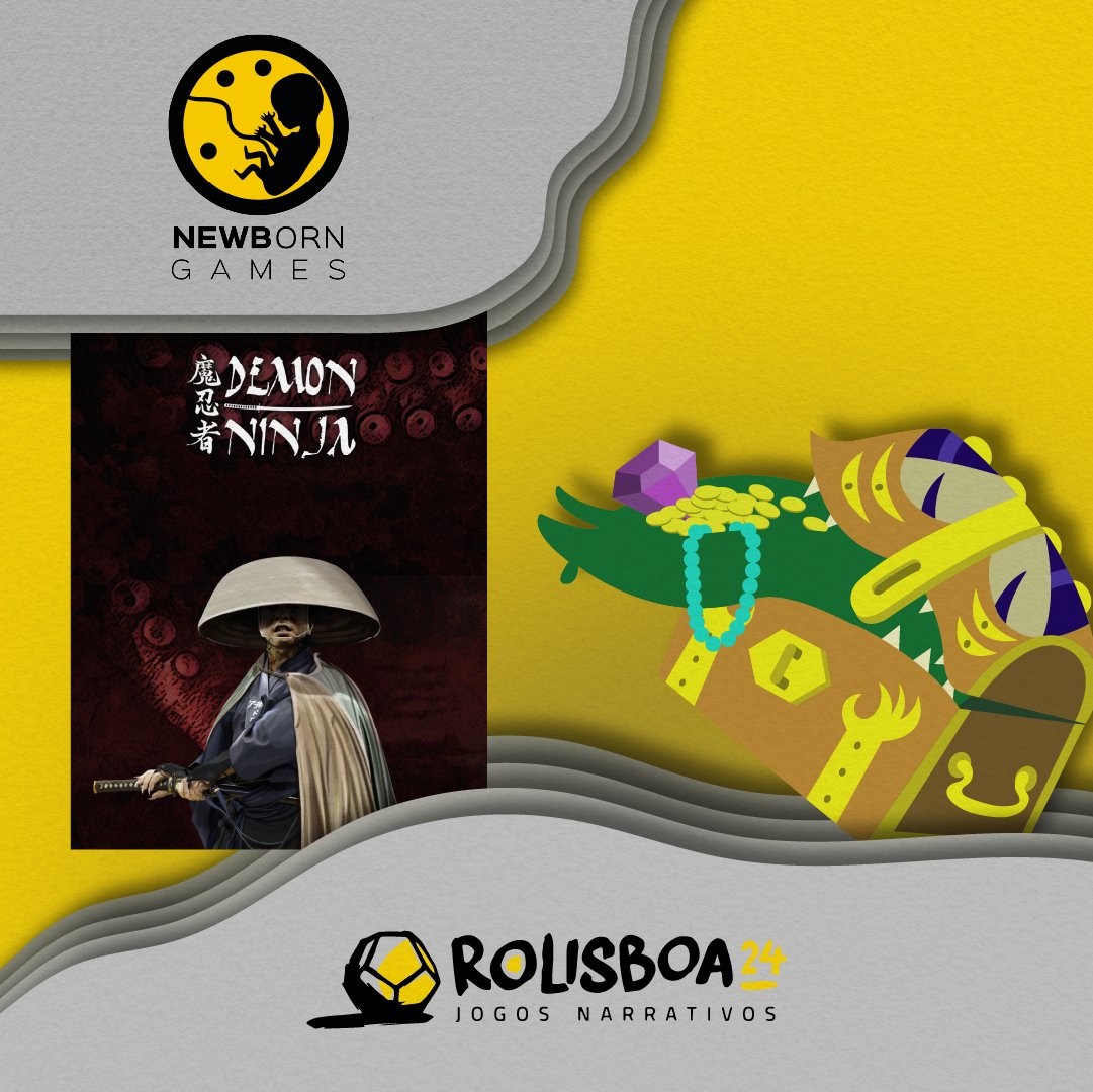 rolisboa's tweet photo. Caros aventureiros, a Newborn Games, gestora portuguesa de serviços de publicações de jogos narrativos, estreia-se na Rolisboa como apoiante do nosso baú com:
- 1 exemplar hardcover de Demon Ninja.

#rolisboa #rlx #blx #newborngames #demonninja https://t.co/bf5QnNUZ6K