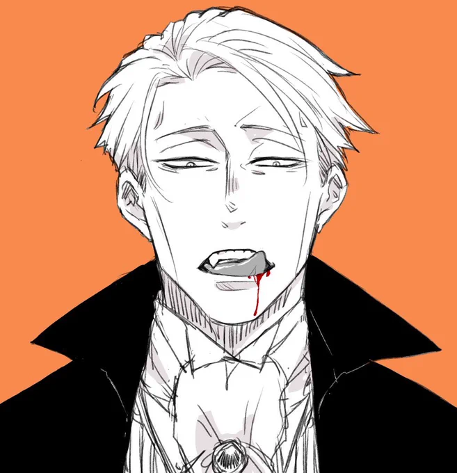  昨年のハロウィンで描いた吸血鬼七さんは描いてた楽しかったですな! 
