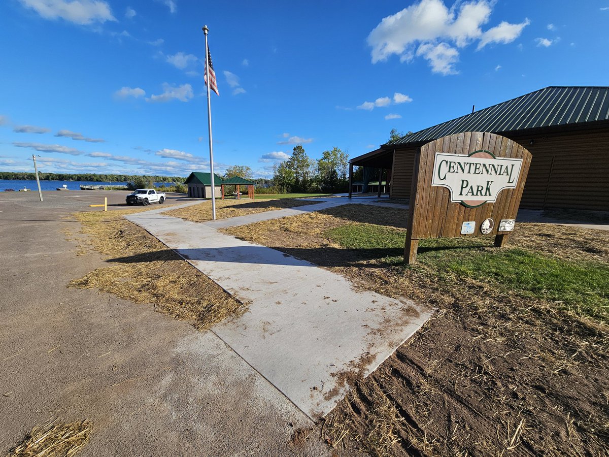 UPTreefarmer's tweet photo. Thanks to DP Construction for the great job on the accessible sidewalk from the pavilion to the waterfront funded by the Michigan Department of Natural Resources Spark Grant with additional funding from the Chassell Lions Club! #Chassell #accessibility #MDNR #SparkGrant https://t.co/VtJIZTMiI1