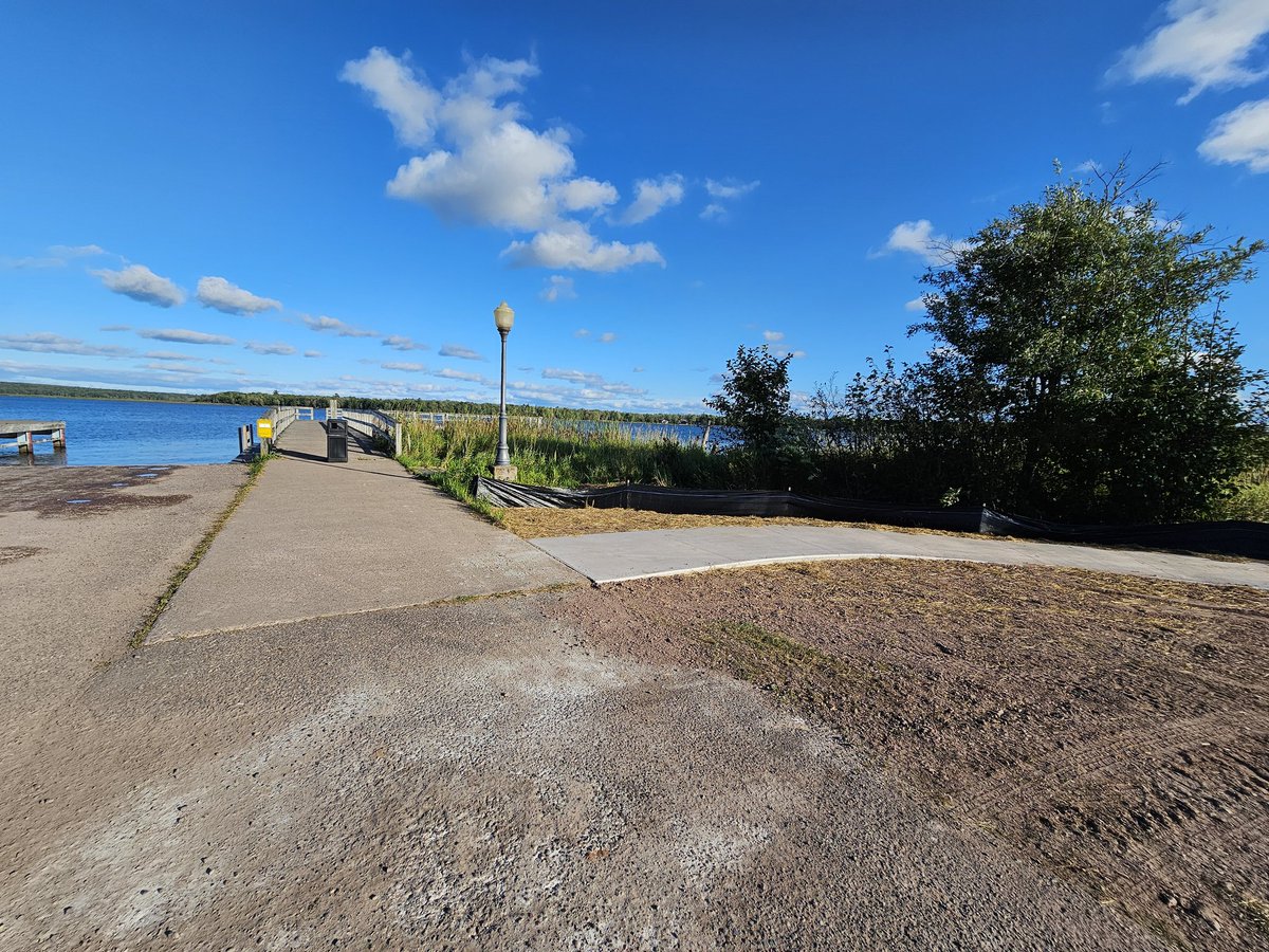UPTreefarmer's tweet photo. Thanks to DP Construction for the great job on the accessible sidewalk from the pavilion to the waterfront funded by the Michigan Department of Natural Resources Spark Grant with additional funding from the Chassell Lions Club! #Chassell #accessibility #MDNR #SparkGrant https://t.co/VtJIZTMiI1