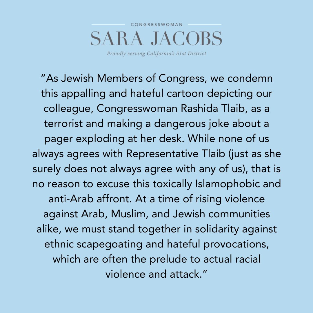 Congresswoman Sara Jacobs tweet media