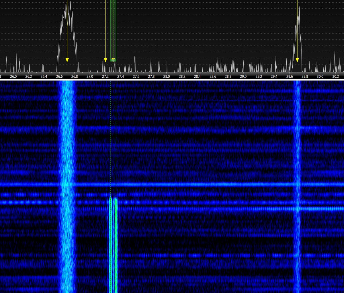 geoff_mcmaw's tweet photo. Russian Navy just completed a transmission on 27.3 kHz, US Navy running at 26.7 kHz and Israeli DF at 29.7 kHz. 2225z
Edit: Russian signal back up at 2228z https://t.co/Wa4YXAnYdm