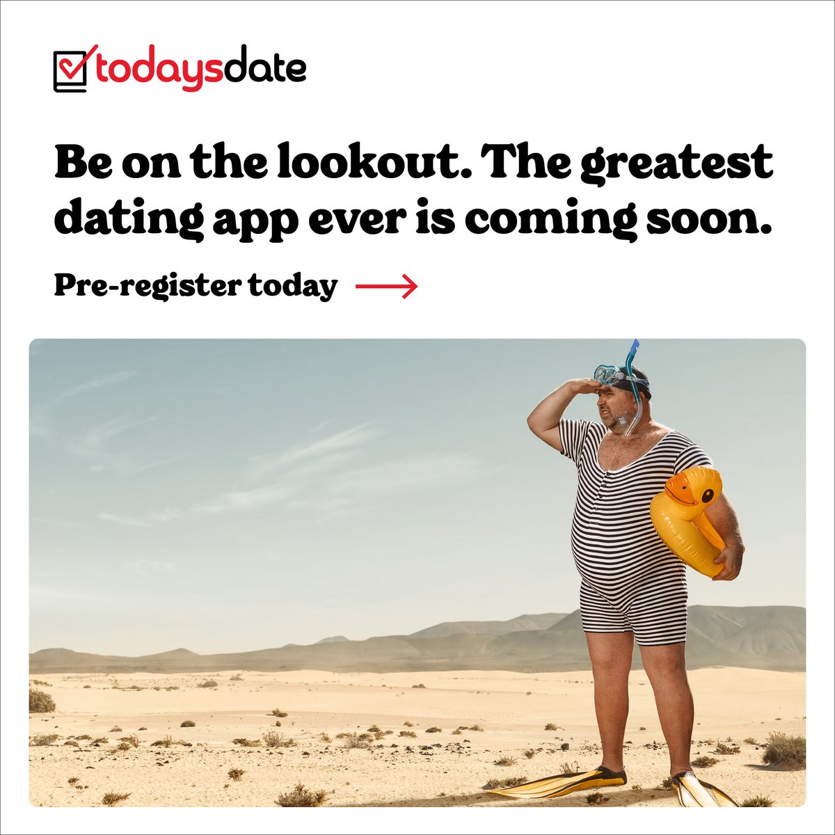 todaysdatelife's tweet photo. Be on the lookout 👀—the best dating app ever (yep, we’re confident) is coming soon. Pre-register today and be the first to dive into a world of real connections without the BS. 🦆💥

https://t.co/E06CS1FfLF https://t.co/5Ya0e9LvXv