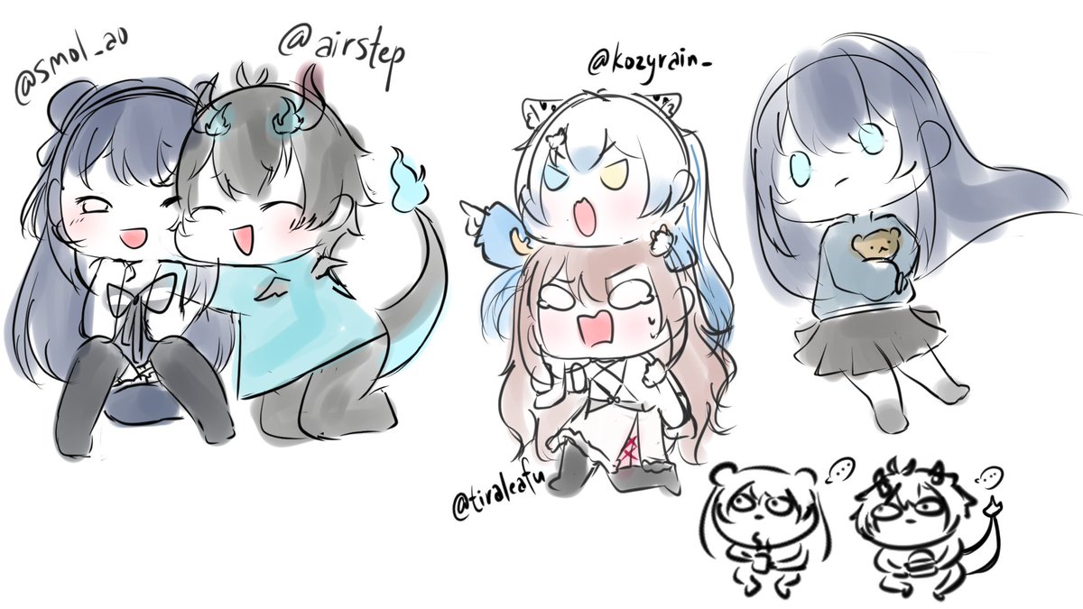 smol_ao's tweet photo. I drew my friends today and @airstep made me post it.
@tiraleafu @kozyrain_
#kozyart #leafuartsu #aostuff
duo pose template credits: 小红书 ID 4928793325 https://t.co/Yj7Yl0ul5X