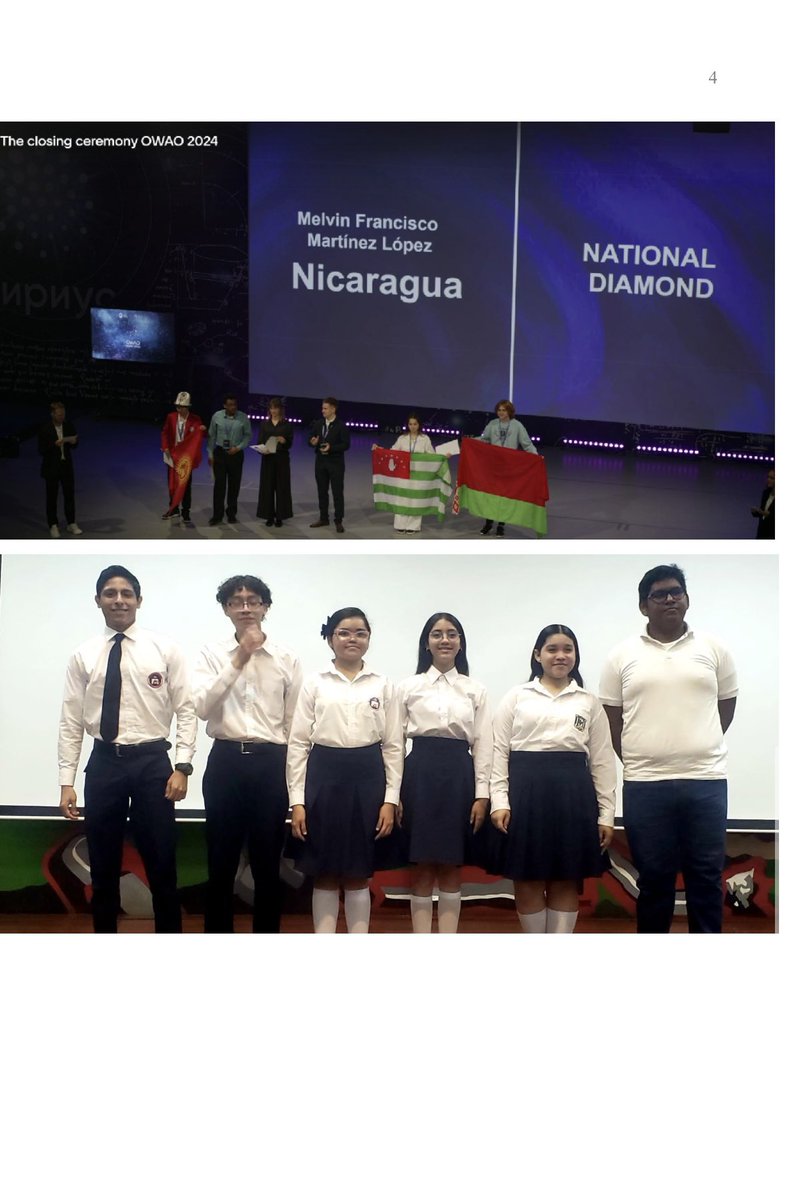 Nota de Prensa | Ganamos Medalla de Bronce y Mención Especial Diamante en la Olimpiada Mundial de Astronomía 2024.

#Nicaragua