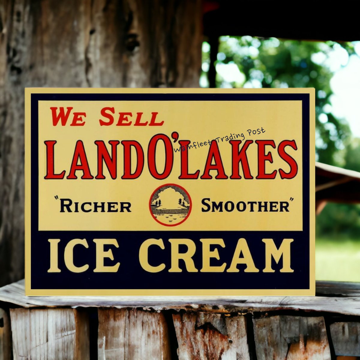 arlissbryant's tweet image. Land O Lakes Ice Cream Sign tuppu.net/db31a537 #Etsy #kitchenconnection #RetroSign