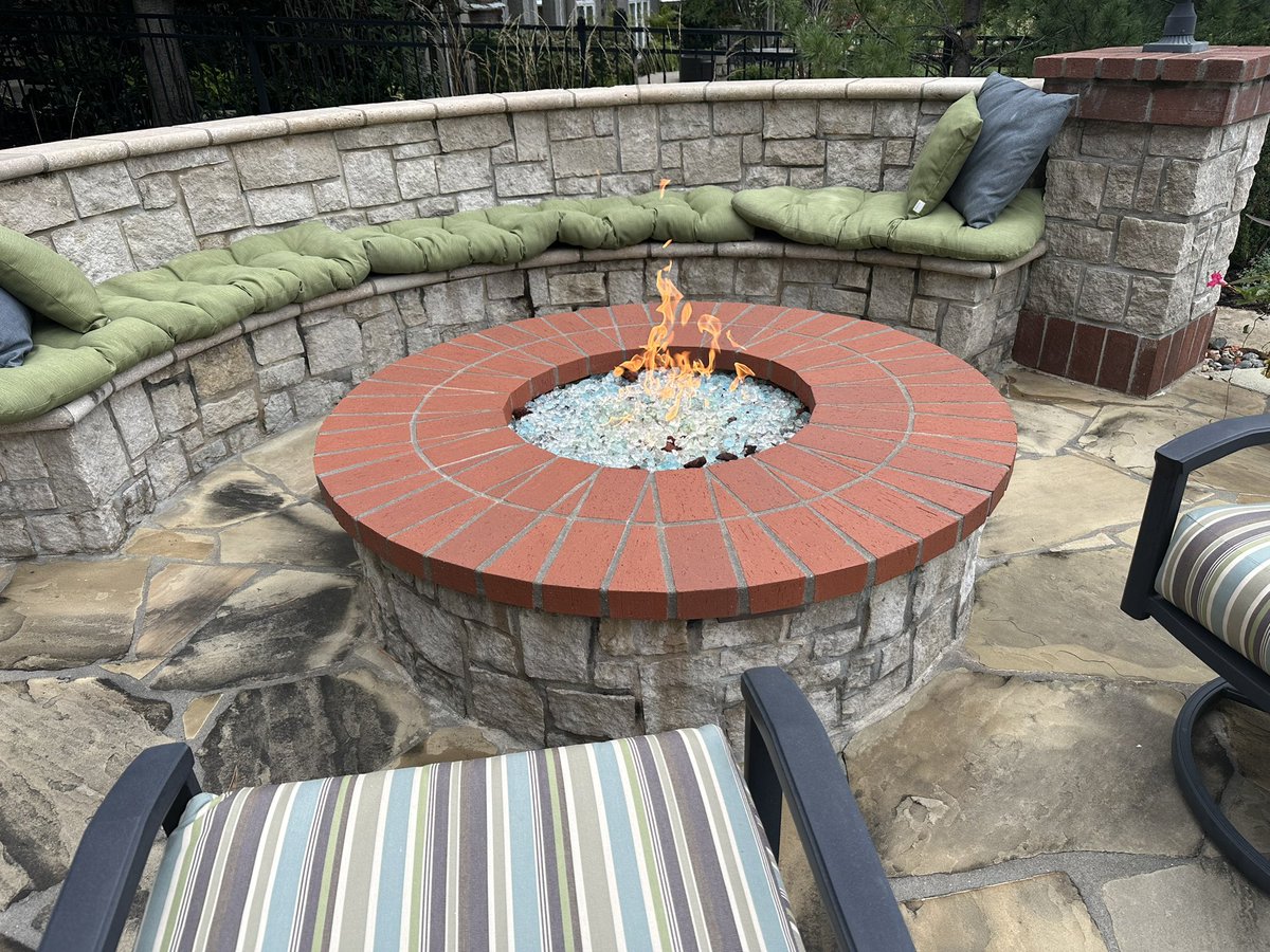 Finally, some cool weather and the fire pit is activated! #gochiefs!