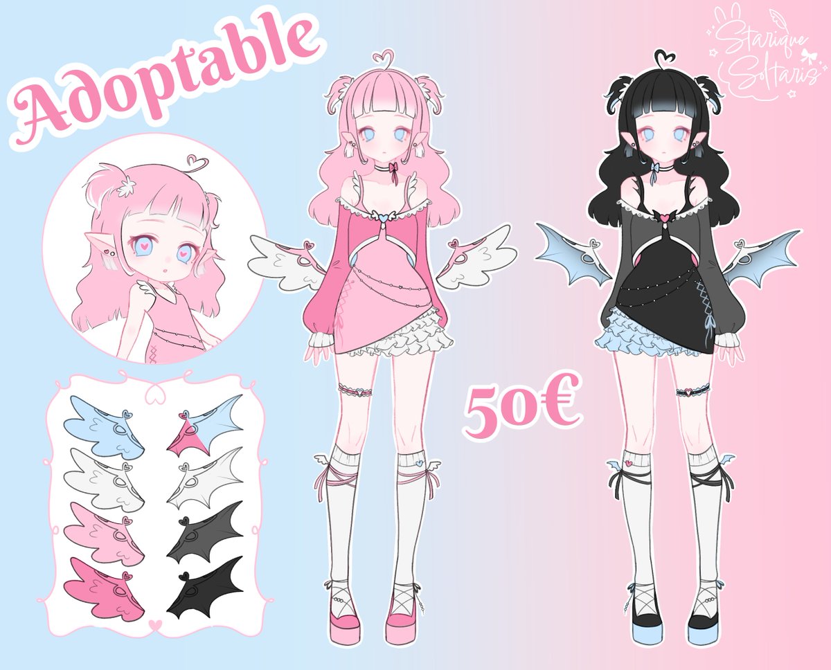 StariSoltaris's tweet image. ・✨❰ Design Adoptable ❱✨・
✧ Twin adopts are now available on my ko-fi!   

🩵↓ Link down below ↓🩵

Retweets, likes and comments are highly appreciated!
✧ ~. ･ ʚ♡ɞ･ .~ ✧    
#vtuber #adoptable #designadoptable #designtadopt