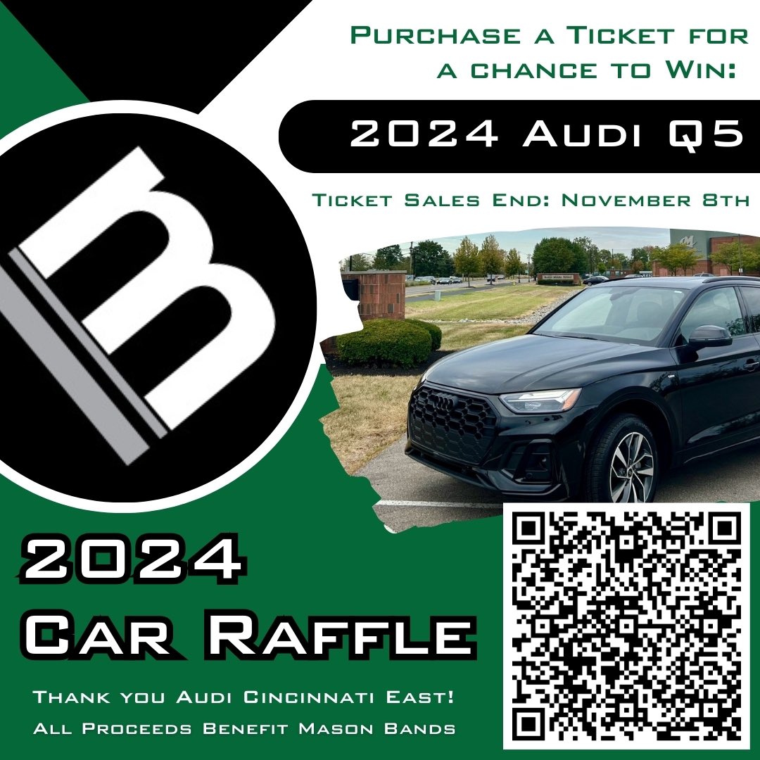 Purchase a ticket to be entered into this year’s Mason Band Car Raffle! Thank you to Audi Cincinnati East for sponsoring the car raffle. Link: form.jotform.com/Masonbands/202…