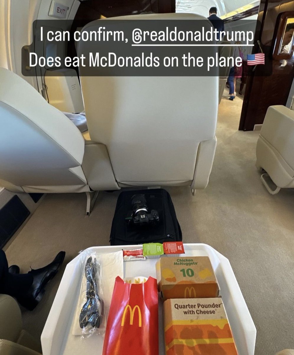 RonFilipkowski's tweet photo. Thatโs what the passengers get. This guy posted what he got on Trumpโs plane. Trumpโs orders are considerably bigger. But he and RFK Jr are going to Make America Healthy Again. https://t.co/OxgsbvENsi