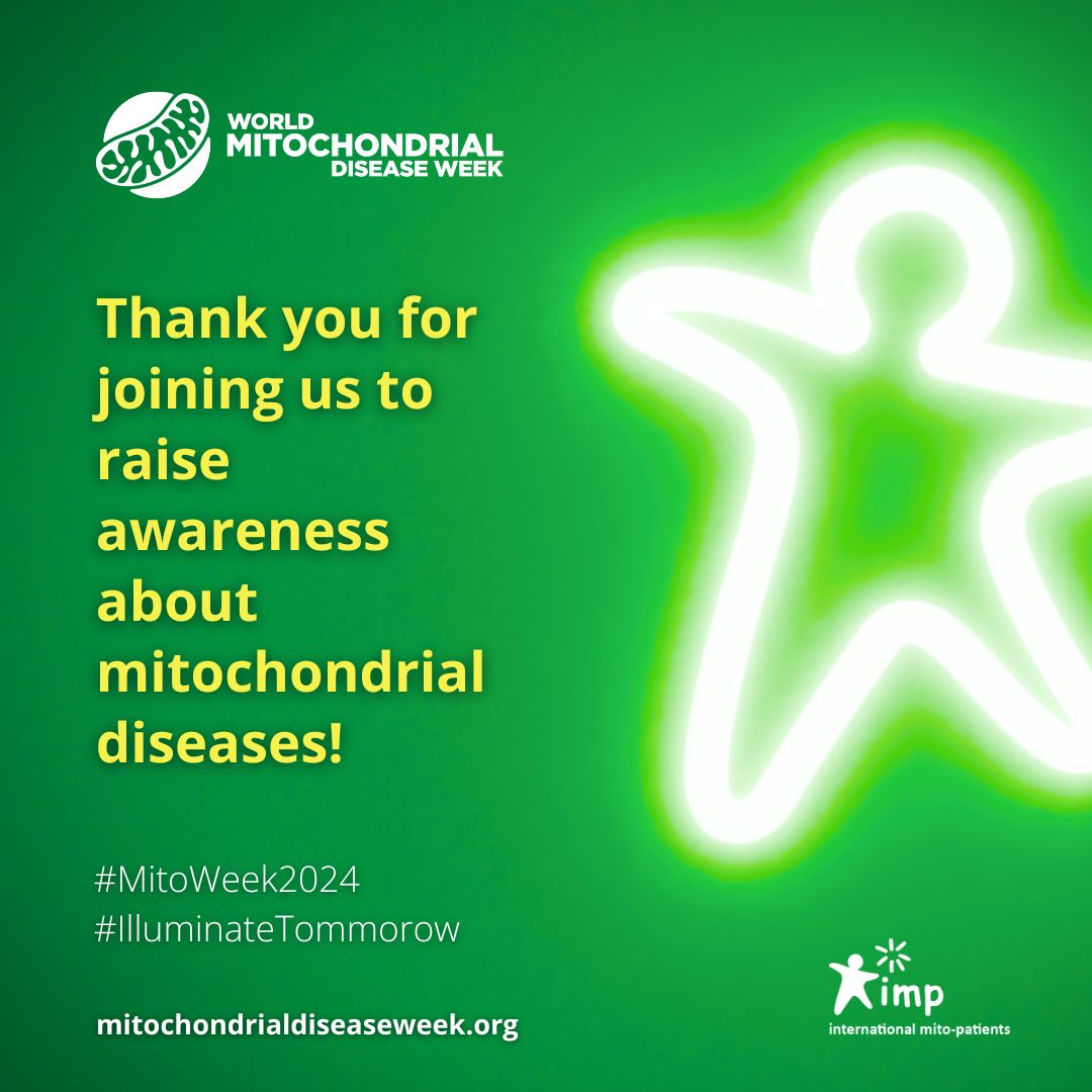 AusMito's tweet photo. Thank you to everyone who took part in World Mitochondrial Disease Week. Together we've made a huge impact! 💚
Thank you to all the mito community members who have shared your stories and experiences to raise awareness of mito 🙏
#WorldMitoWeek #MitochondrialDisease #mito https://t.co/wVbVpqabBM