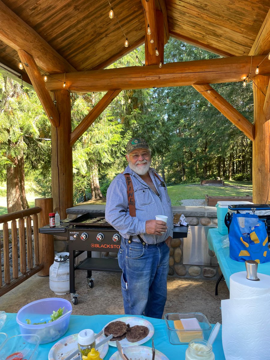 wafarmforestry's tweet photo. Butch Ogden cooked up some delicious burgers for the Cowlitz Chapter members on Saturday. The Mark Andrews extended family hosted us at their beautiful property along the Coweeman River.  #wafarmforestry #familyforestry #forestry https://t.co/H276fA0mnI