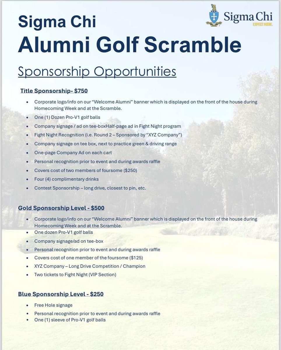 Our Alumni golf scramble is here!
Sunday, October 20th @ Park Mammoth Golf Course.

forms.office.com/Pages/Response…

Reach out with any questions.