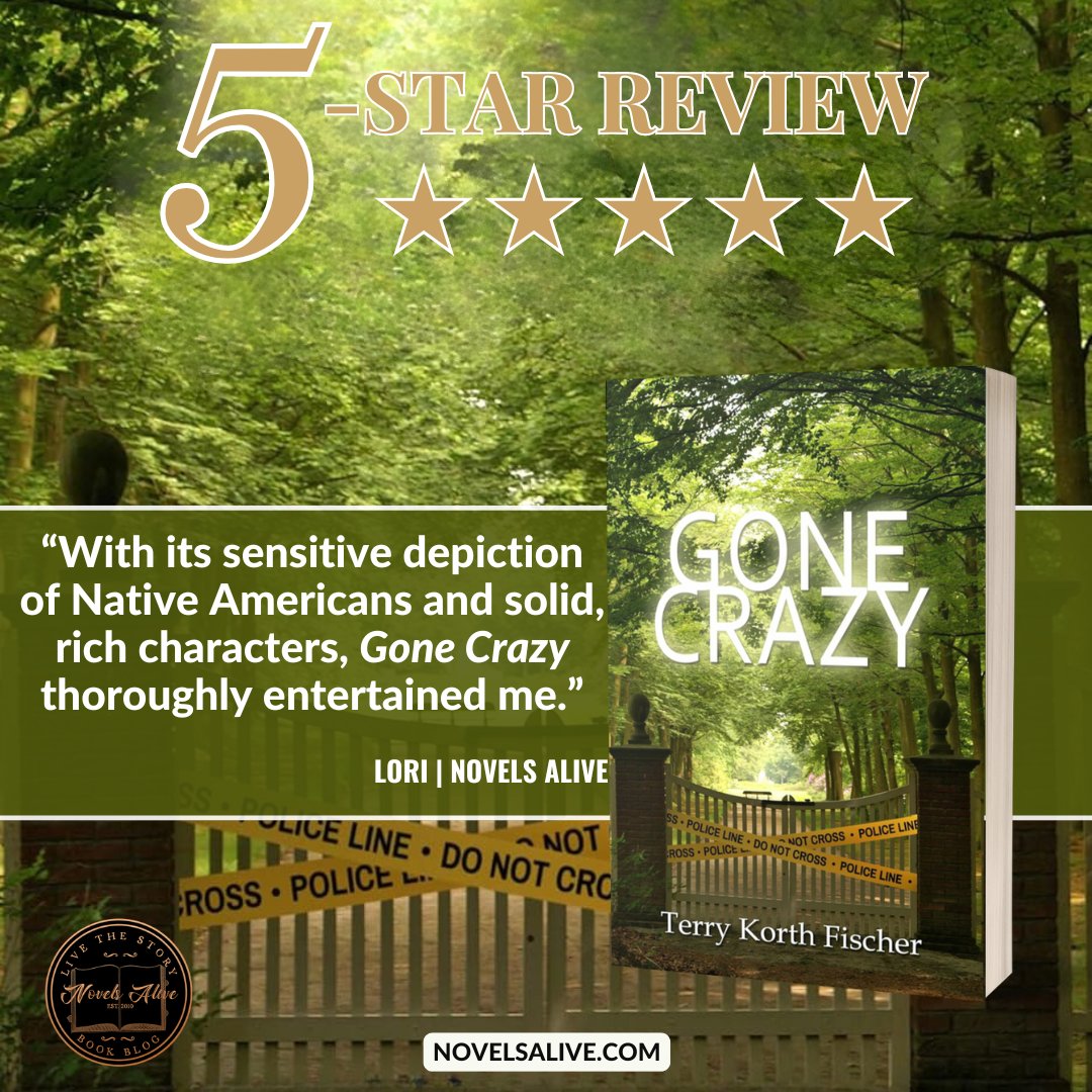 5-STAR REVIEW🌟🌟🌟🌟🌟: GONE CRAZY by Terry Korth Fischer <a href="/TerryIsWriting/">TerryKorthFischer- count me in!</a> 

👉With its sensitive depiction of Native Americans and solid, rich characters, GONE CRAZY thoroughly entertained me. bit.ly/3ztOXKb #bookreview #cozymystery #books #book #reading #booklover