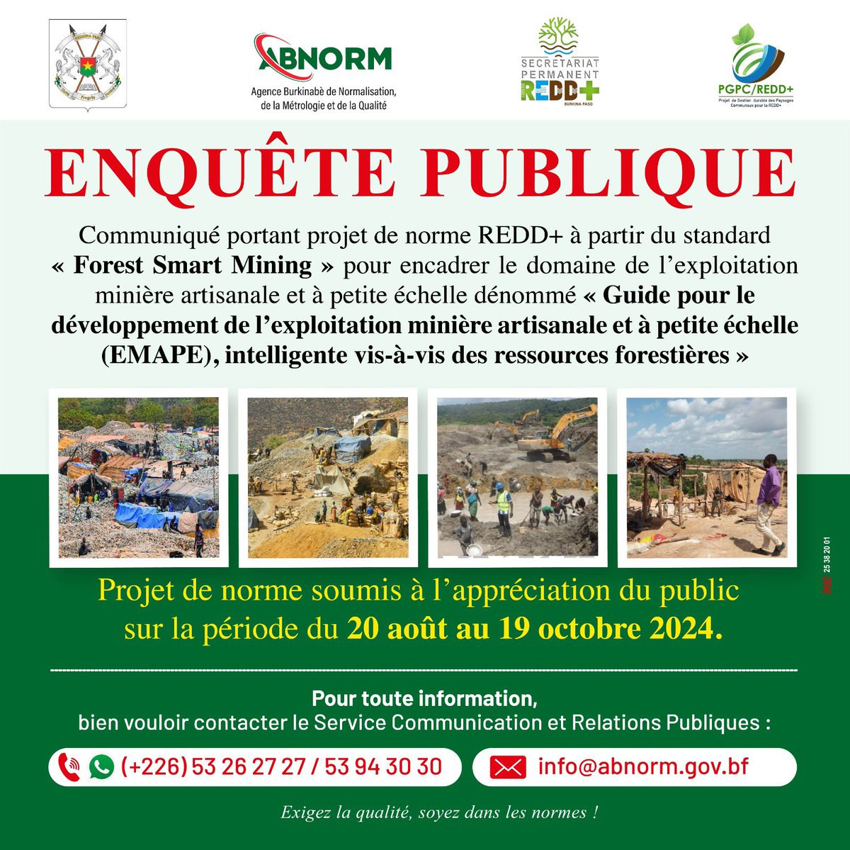 Minesactubf's tweet photo. Enquête publique : projet de norme portant sur l’encadrement de l’Exploitation Minière Artisanale et à Petite Echelle (EMAPE), intelligente vis-à-vis des ressources forestières,
#ABNORM
@Minesactbf https://t.co/PbnbWnmorn