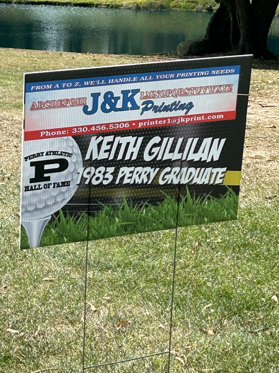 PerryHOF3737's tweet photo. "Shout Out" goes out to J&amp;K Printing and 1983 Perry Graduate Keith Gillilan for not only being a hole sponsor but most of all all the hard work in helping make the Hall of Fame Weekend a success. We are very appreciative of all they do not only for us but for the Perry Schools!! https://t.co/TjfD6lNBC2