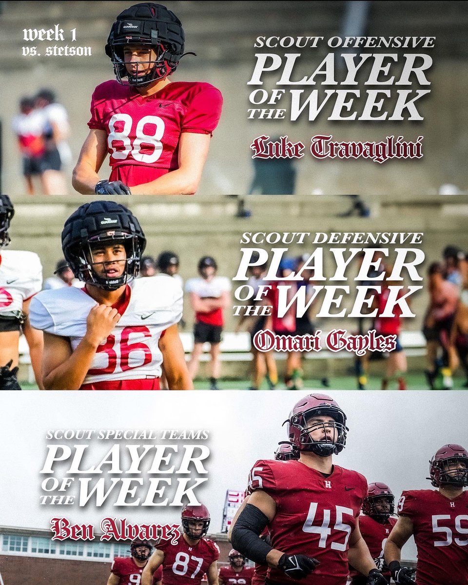 It takes all of us.

Congrats to our players of the week and a trio that helped us go 1-0!

#GoCrimson #OneCrimson