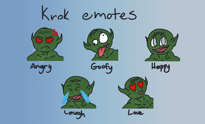 Finished Commissions for Crown Arts Emporium (2/2 - YCH, Bust, Emotes)
I won't post my animated ones because I don't know how to put them in the sheet like the ones for Krok's emotes just yet! But perhaps soon...