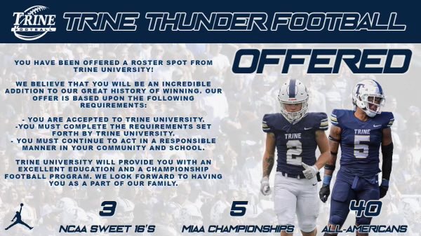 Grateful to receive my first offer from trine university <a href="/mikekirschner1/">mike kirschner</a> <a href="/WarriorNation_1/">WCHS Athletic Dept</a> 
<a href="/TrineUniversity/">Trine University</a>