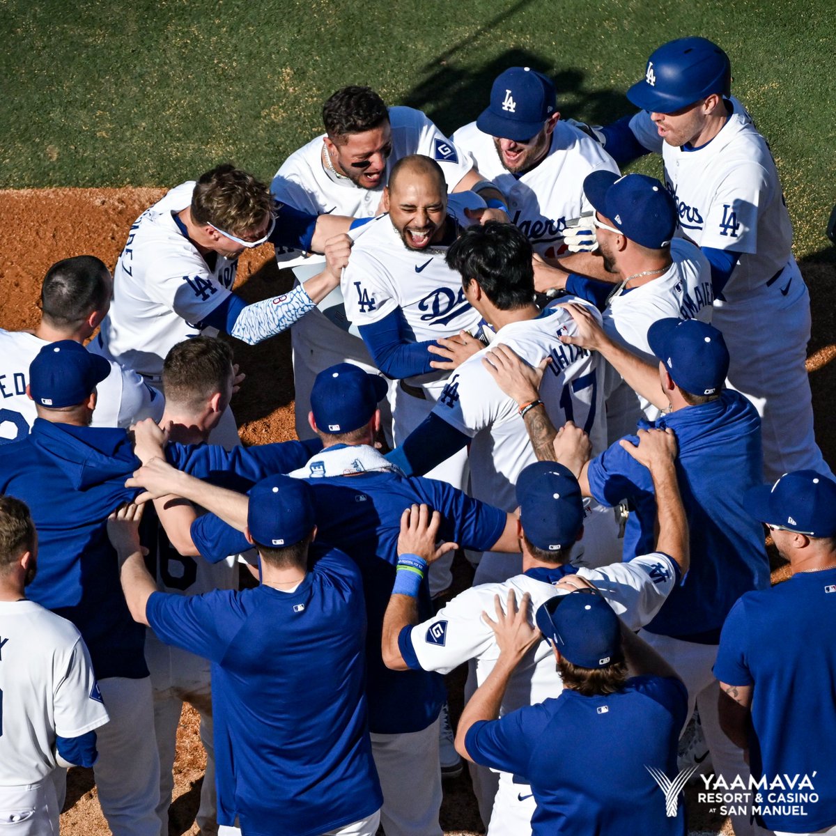 Victory formation!

Dodgers x <a href="/Yaamava/">Yaamava' Resort & Casino</a>