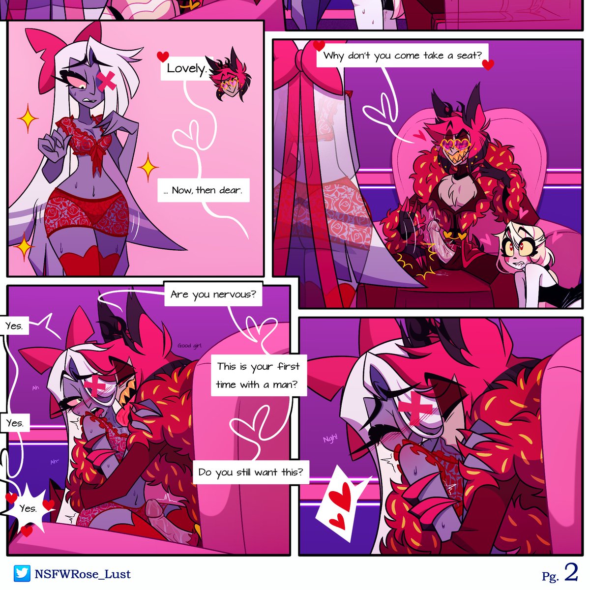 NSFWRoseLust's tweet photo. COMIC COMMISSION NSFW 🥵❤️‍🔥

Comic for anonymous on DA- #Alastor x #Vaggie x #Charlie (Chalastaggie...?)  

Thank you very much for commissioning me! 😊💙

#comic #Commission #HAZBINHOTEL #Chaggie #Vagastor #charlastor #HazbinHotelAU #nsfwdrawing https://t.co/qOm1YTAnvn
